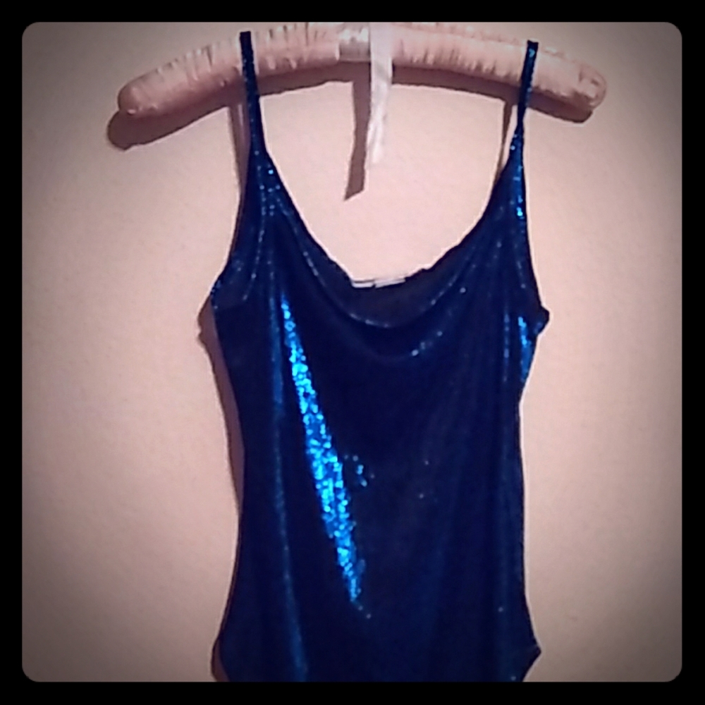 Blue shimmery top